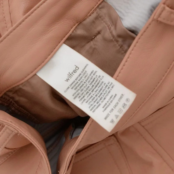 Aritzia Wilfred The Melina Pant Terracotta  Vegan Leather Straight Leg 8 - Picture 13 of 13